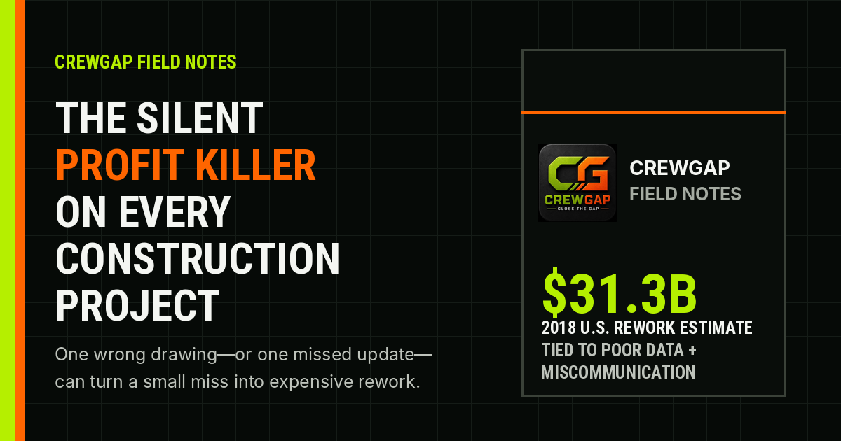 CrewGap Field Notes cover for The Silent Profit Killer on Every Construction Project
